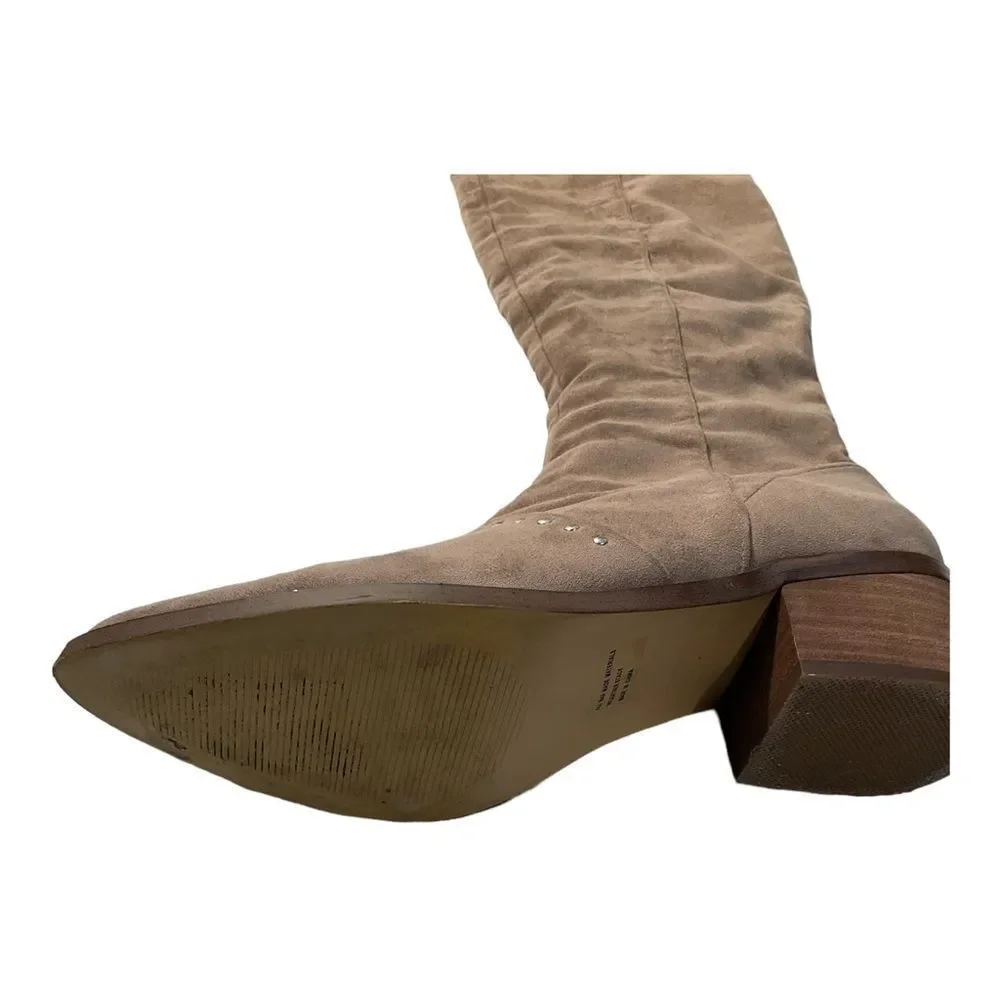 Report Women's Zaria Over The Knee Boot Taupe Faux Suede Boots Size 9